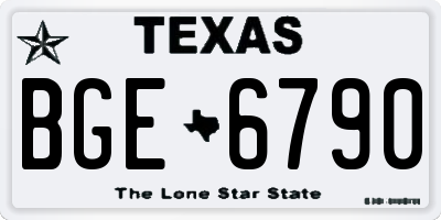 TX license plate BGE6790