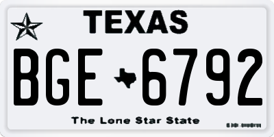 TX license plate BGE6792