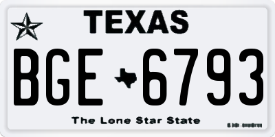 TX license plate BGE6793