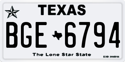 TX license plate BGE6794