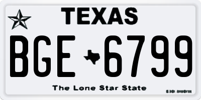 TX license plate BGE6799