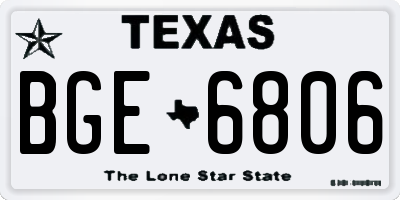 TX license plate BGE6806