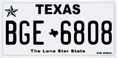 TX license plate BGE6808