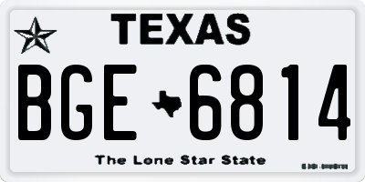 TX license plate BGE6814