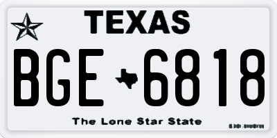 TX license plate BGE6818