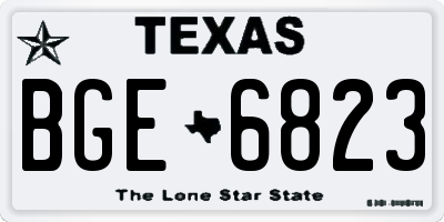 TX license plate BGE6823