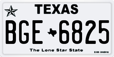 TX license plate BGE6825