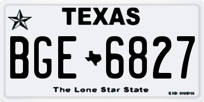 TX license plate BGE6827