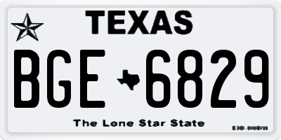TX license plate BGE6829
