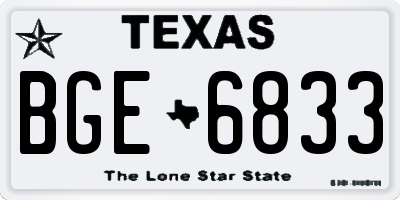 TX license plate BGE6833