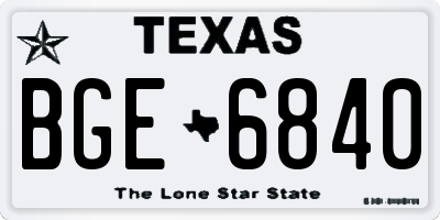 TX license plate BGE6840