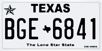 TX license plate BGE6841