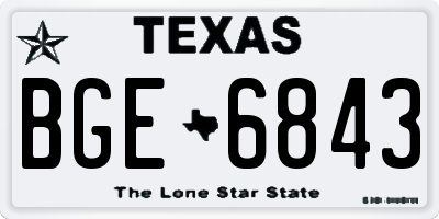TX license plate BGE6843