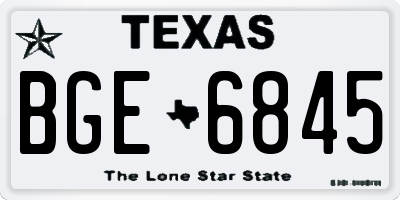 TX license plate BGE6845