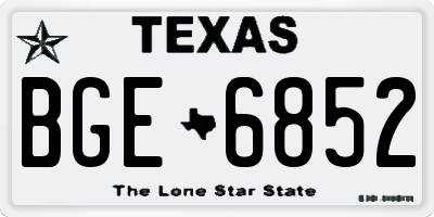 TX license plate BGE6852