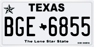 TX license plate BGE6855