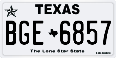 TX license plate BGE6857