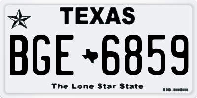 TX license plate BGE6859