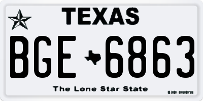 TX license plate BGE6863