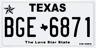 TX license plate BGE6871
