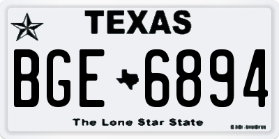 TX license plate BGE6894