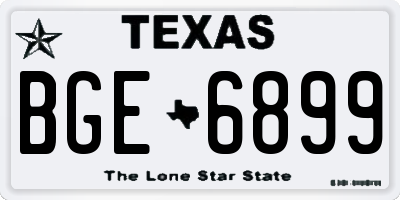 TX license plate BGE6899