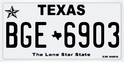 TX license plate BGE6903