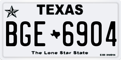TX license plate BGE6904