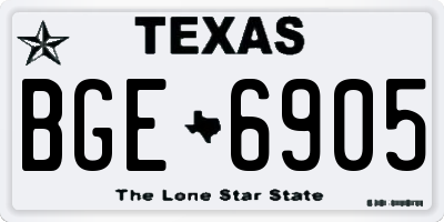 TX license plate BGE6905