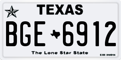 TX license plate BGE6912