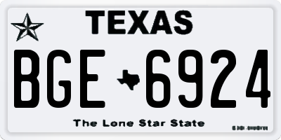 TX license plate BGE6924