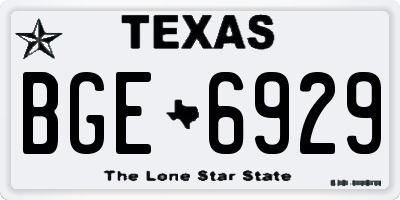 TX license plate BGE6929