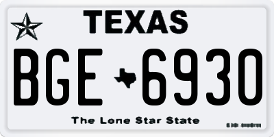 TX license plate BGE6930