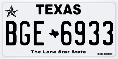 TX license plate BGE6933