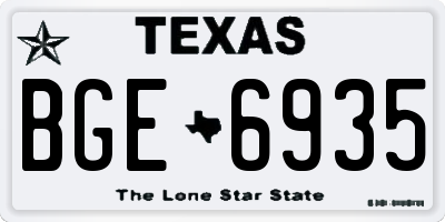 TX license plate BGE6935