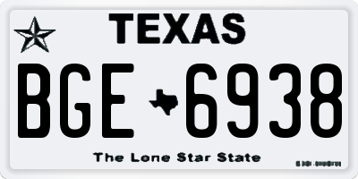 TX license plate BGE6938