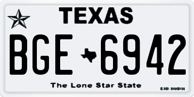 TX license plate BGE6942