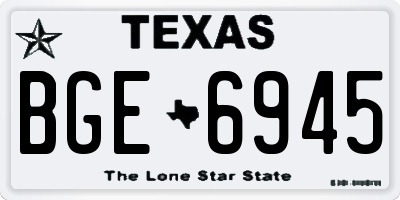 TX license plate BGE6945