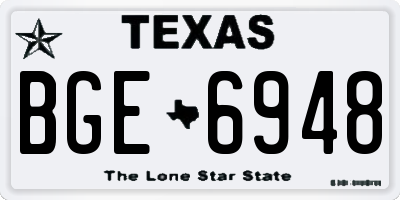 TX license plate BGE6948