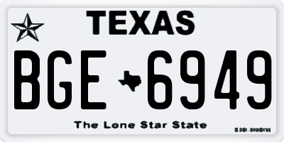 TX license plate BGE6949