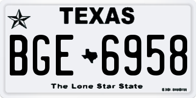 TX license plate BGE6958