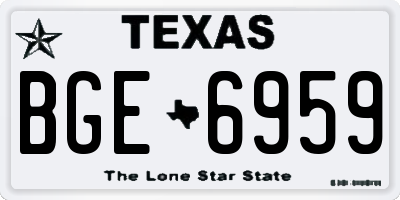 TX license plate BGE6959