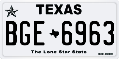 TX license plate BGE6963