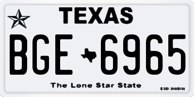 TX license plate BGE6965