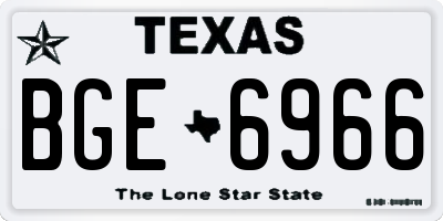 TX license plate BGE6966