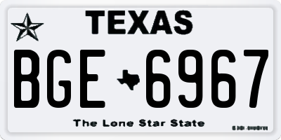 TX license plate BGE6967