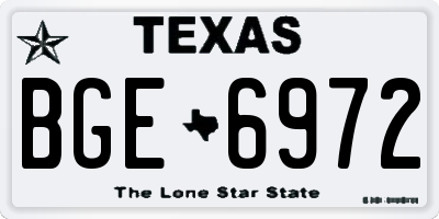 TX license plate BGE6972