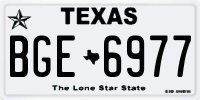 TX license plate BGE6977