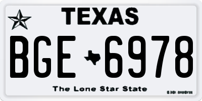 TX license plate BGE6978