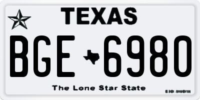 TX license plate BGE6980